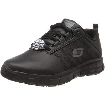 Image of Skechers Sure Track Erath Ii, Girl&#039;s Black (Black Leather Blk), 3 UK (36 EU)
