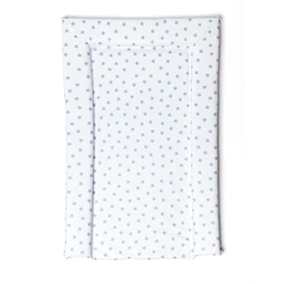 Image of Baby Changing Mat, Blue Stars Deluxe Waterproof with Raised Padded Edges, Uniquely Designed, Easy Wipe Clean a Perfect, Practical Addition to Your Nursery 75cm x 47.5cm 5cm
