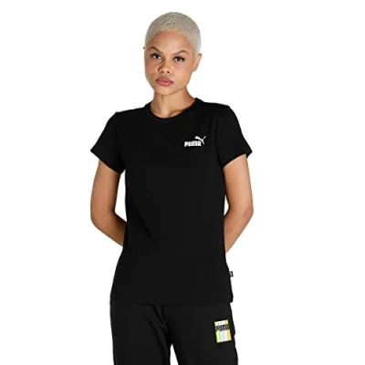 Image of Puma Small LOGO TEE Basic Tshirt, Women&#039;s, Size: Small, Black