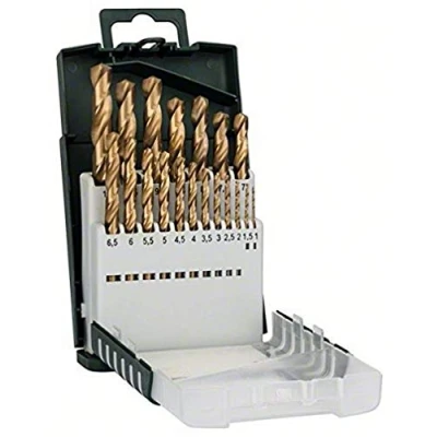 Image of Bosch 19 Piece Metal Drill Bit Set HSS TiN Grip