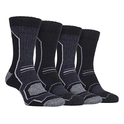 Image of Storm Bloc 4 Pairs Mens Cushioned Anti Blister Breathable Ribbed Hiking Socks with Arch Support (6 11 uk, SBMS034CHA)