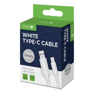 Image of 39x Simply USB Type C Cable 1.5m White ICTC02