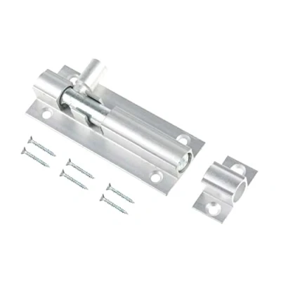 Image of TERF® Aluminium Door Bolt Barrel Slide Lock 63mm [2.5&#039;&#039;] Latch with Screws Ideal for Internal and External Doors Locks Bedroom Bathroom Toilet Shed Gate Cupboards Cabinets