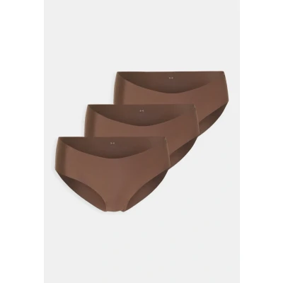Image of Under Armour Underwear PURE Stretch NO SHOW Hipster Solid 3 PACK Briefs, Women&#039;s, Size: Large, Dark brown