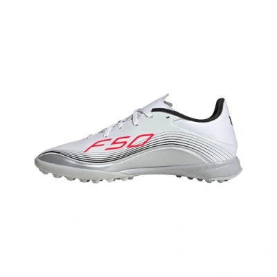 Image of adidas Performance F50 Messi League Astro turf trainers White/lucid red/silvercoloured, Men&#039;s, Size: 7, red/silver/coloured shoes