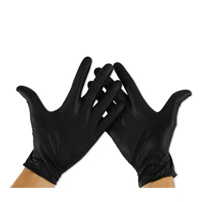 Image of KMINA Nitrile Gloves Medium Black (x1 Pack 100 units), Powder FREE Disposable Gloves, Latex Free, Multi Purpose Ambidextrous (LATEX GLOVES)