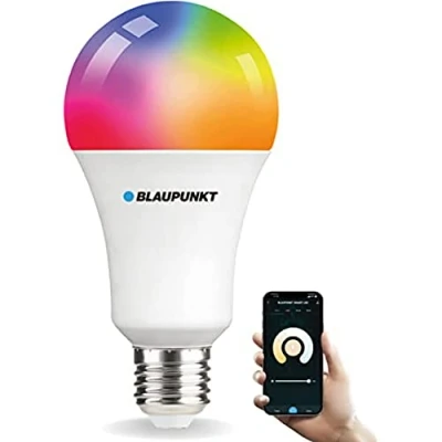 Image of BLAUPUNKT Smart Bulb E27 Colour Changing LED Light WiFi Warm White to Cool Daylight Room Lighting Dimmable Music Sync and More Modes 9W Works with Google Home Single Pack