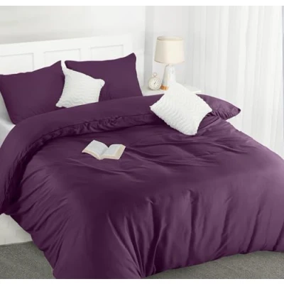 Image of Utopia Bedding Duvet Cover Double Soft Microfibre Polyester with Pillow cases Quilt Set (Purple)