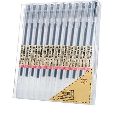 Image of ABEIER XSG Black Gel pens 0.5mm Extra fine Point Ballpoint for Japanese Office School Stationery Supply 12 Packs…