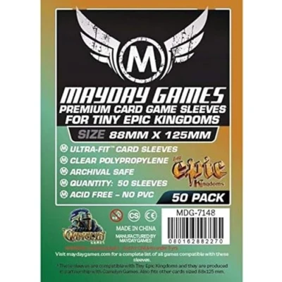 Image of 50 Mayday 88 x 125 Tiny Epic Kingdoms Premium Card Sleeves Board Game