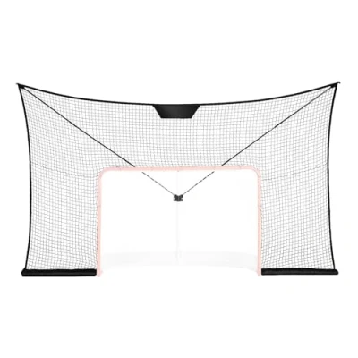 Image of VEVOR Hockey Goal Backstop Net, Street Sports Netting, Portable Indoor Outdoor Training, 12x7 FT Large Size Target, Easy Assemble, Black (Goal Frame Not Included)