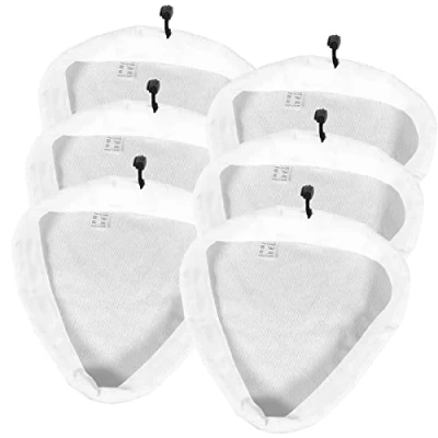 Image of SPARES2GO Microfibre Cloth Cover Pads for Efbe Schott &amp; Delta HST78Y Steam Cleaner Mop (Pack of 6)