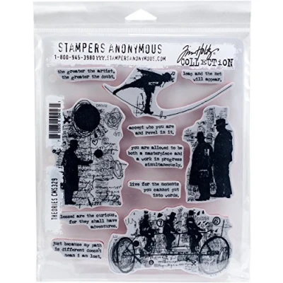 Image of Tim Holtz Stampers Anon Cling RBBR Stamp Set Theories, Multicolor, One Size