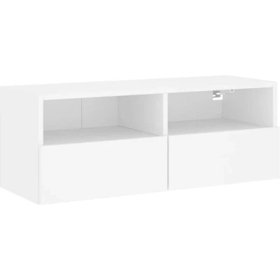 Image of vidaXL TV Wall Cabinet White 80x30x30 cm Engineered Wood