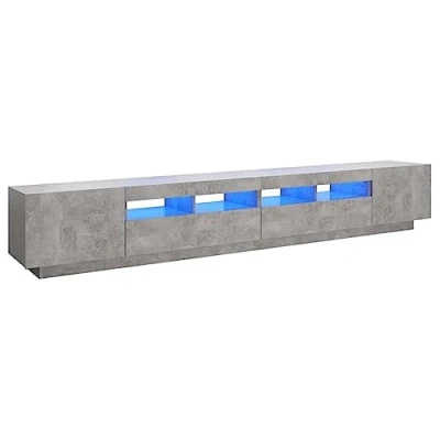 Image of vidaXL TV Cabinet/Stand with RGB LED Lights Concrete Grey, Engineered Wood, 260 x 35 40 cm