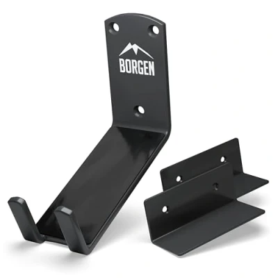 Image of Borgen Bike Wall Mount Rack Pedal for E Bike, MTB or Road with Support Bracket and Protection Pads