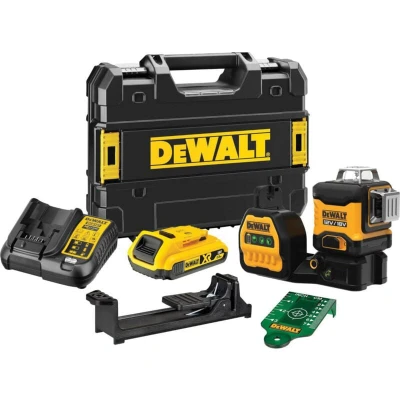 Image of DEWALT DCE089D1G18 GB 18V/12V 3 x 360 Green Beam Multi Line Laser Kit