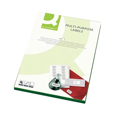 Image of Q Connect Multipurpose Copier Labels 105x37mm 16 Per Sheet White (1600 Pack) KF01132