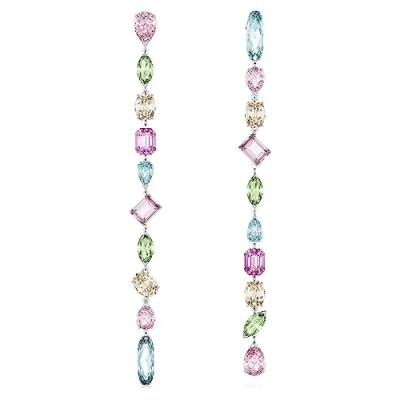 Image of Swarovski GEMA Pierced Earrings LONG Shiny multicolored, Women&#039;s, Size: One Size, Multi colored