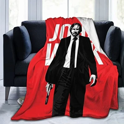 Image of DJNGN John Throw Blanket Wick Soft Lightweight Flannel Fleece Blankets for Bed Couch Sofa, All Season Warm Cozy Fuzzy Plush Microfiber 60&quot;x50&quot;