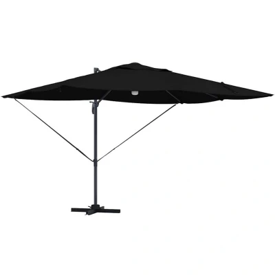 Image of vidaXL Cantilever Umbrella Black Polyester, Powder Coated Steel Large