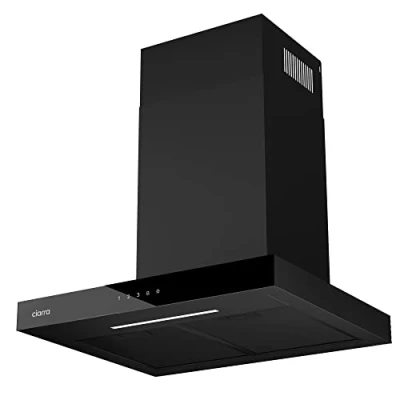 Image of Ciarra CBCB6102 WIFI APP Touch Control Cooker Hood 60cm Recirculating&amp;Ducting 650m3/h Black Chimney with Dimmable LED Lights 4 Speed Booster Kitchen Extractor Fan CBCF003 Carbon Filters