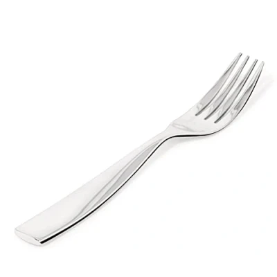 Image of Alessi Table Fork in 18/10 Stainless Steel Mirror Polished with Relief Decoration, Silver, 19 x 18.5 5 cm