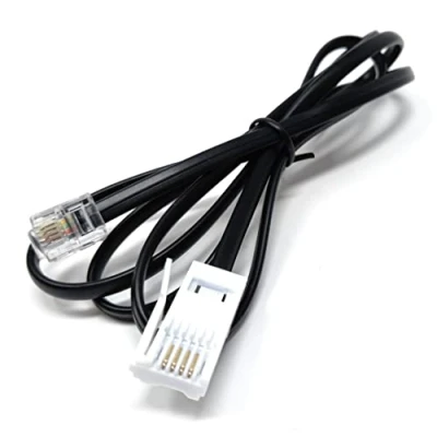 Image of DRUT 1m BT to RJ11 4 Wire (431A) Male UK Telephone Modem Lead Cable 3.3ft Black