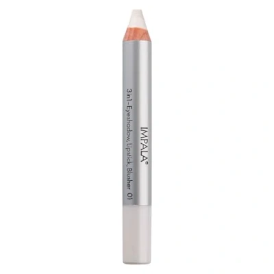 Image of IMPALA 3 in 1 Jumbo Pencil, Color 01 White Eyeshadow, Lipstick, and Blush Perfect Blending Soft Long Lasting Texture Intense Colors Easy to Apply