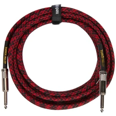 Image of Ernie Ball Instrument Cable, Red/Black, 18 ft