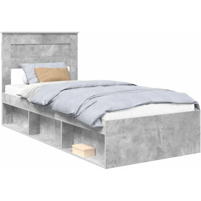 Image of vidaXL Bed Frame Concerte Grey 100 x 200 cm Solid Pine Wood
