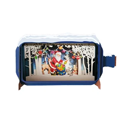 Image of Message In A Bottle Santa&#039;s Sack Pop Up Christmas Greeting Card By Alljoy Cards