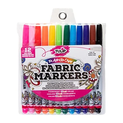 Image of I Love To Create Tulip Permanent fabric markers Fine writers 12pcs