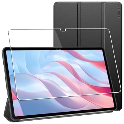 Image of ebestStar for Honor Pad X9 Case, Smart Cover Magnetic Flip Protection, Silicone, Black + Glass Screen Protector