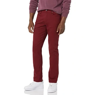 Image of Amazon Essentials Men&#039;s Slim Fit 5 Pocket Stretch Twill Trousers, Burgundy, 31W / 34L