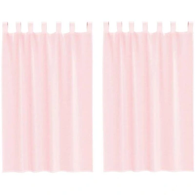 Image of vidaXL Voile Curtains with Loops 2 pcs Light Pink 140x175 cm