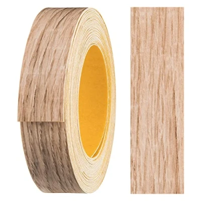 Image of haggiy melamine edge tape self adhesive 18 mm x 5 m I furniture secure hold without ironing banding veneer for shelves/wooden panels (Sonoma Oak)