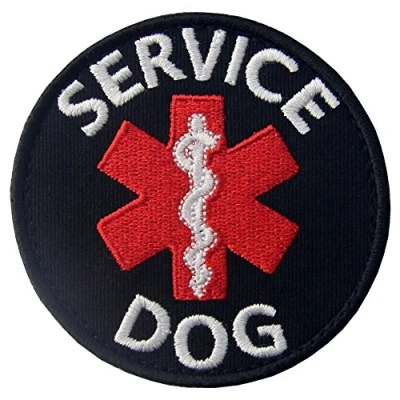 Image of Service Dog ACU EMS Medic Paramedic Star of Life Vests/Harnesses Emblem Embroidered Fastener Hook &amp; Loop Patch