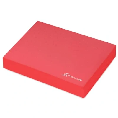 Image of ProsourceFit Exercise Balance Pad Non Slip Cushioned Foam Mat &amp; Knee for Fitness and Stability Training, Yoga, Physical Therapy 15.5x12.75, Red