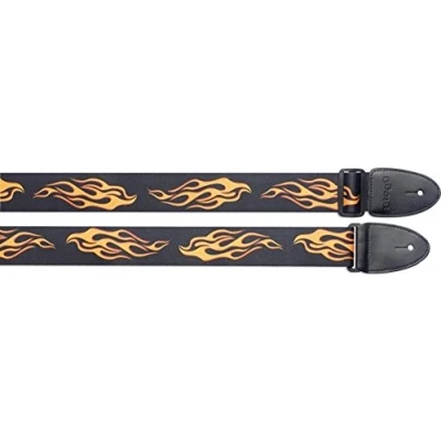 Image of Stagg 19150 &quot;Flame Decorated&quot; Terylene Adjustable Guitar Strap