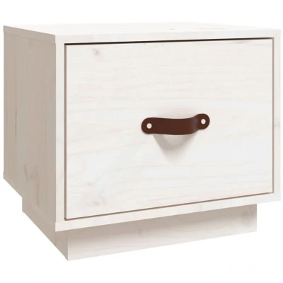 Image of vidaXL Bedside Cabinet White 40x34x35 cm Solid Wood Pine