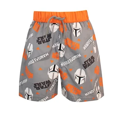 Image of Star Wars Boys Swim Shorts The Mandalorian Grey 3 4 Years