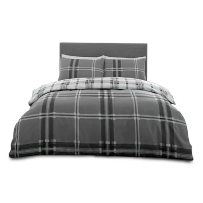 Image of GC GAVENO CAVAILIA Reversible Tartan Check Quilt Cover King Size Bedding Sets, Easycare Breathable Bardsley Checkered Duvet With 2x Pillowcases, Red