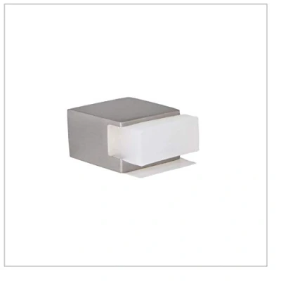 Image of Adhesive Door Stop, Stainless Steel, Square, White Rubber, Ref. I 197 / 20x14 B
