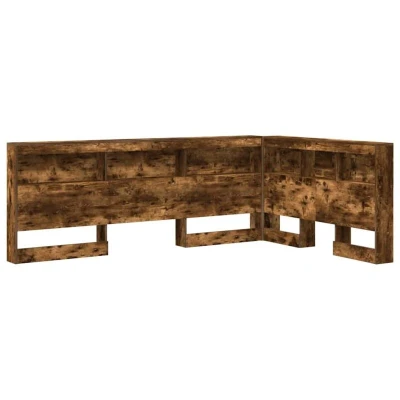 Image of vidaXL Storage Headboard with Shelf Smoked oak 120 cm Engineered wood