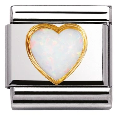 Image of Nomination White Opal Heart Charm