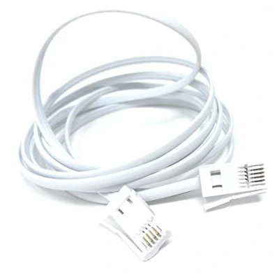 Image of DRUT 2m BT to 4 Wire 431A Male Plug Telephone Flat Cable Lead 6.5ft White