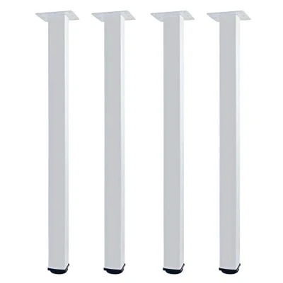 Image of QLLY 75cm/29.5 inch Adjustable Metal Desk Legs, Square Office Table Furniture Leg, Set of 4 (75 cm, White)