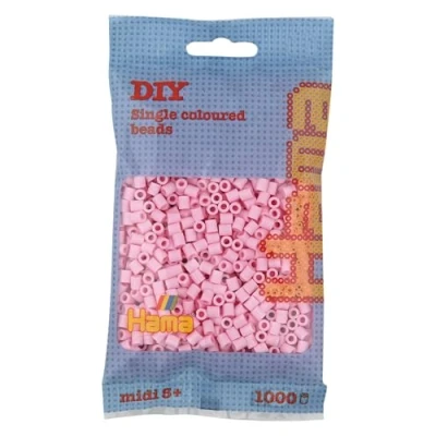 Image of Hama Beads Bag Approx. 1000 Midi Fuse Mosaic Decoration Arts &amp; Craft for Creative Children Ages 5+ Pastel Rose