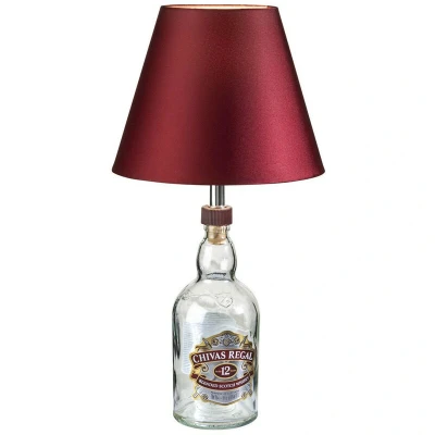 Image of Kit Sobremesas Licor Bottle Table Lamp Garnet Shade, E27